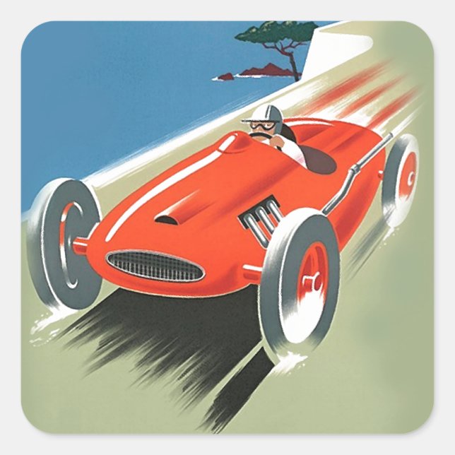 Sticker Carré Course automatique vintage (Devant)