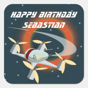 Sticker Carré Course de drones