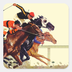 Sticker Carré Course de Thoroughbred