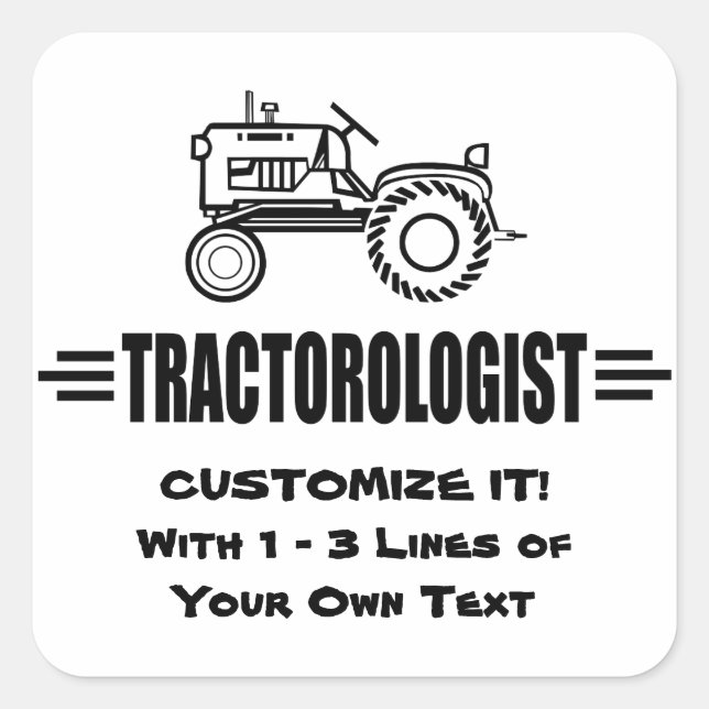 Sticker Carré Course de tracteur humoristique (Devant)