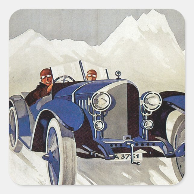 Sticker Carré Course routière vintage (Devant)