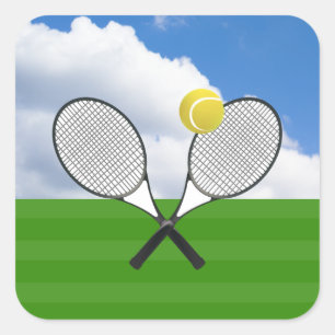 Sticker Carré court de tennis et RACKETS DE TENNIS