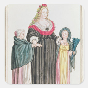 Sticker Carré Courtisane vénitienne