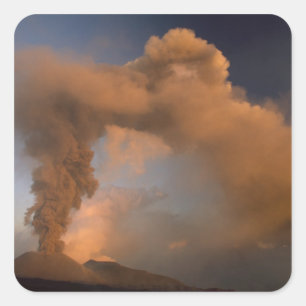 Sticker Carré Couvent du sommet de l'Etna, Sicile, Italie