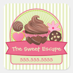 Sticker Carré Couvercles de desserts doux