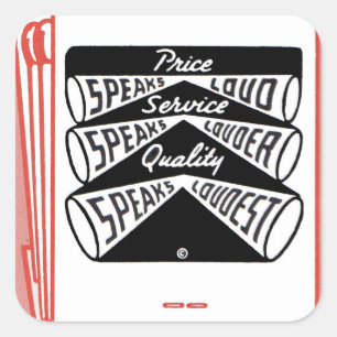 Sticker Carré couverture de vieux matchbook Prix Speds Loud