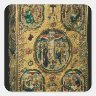 Sticker Carré Couverture d'évangile, or avec le repousse