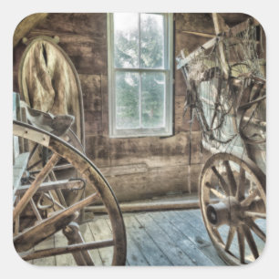 Sticker Carré Covered wagon