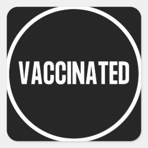Sticker Carré covid, obtenez votre bouton vaccin