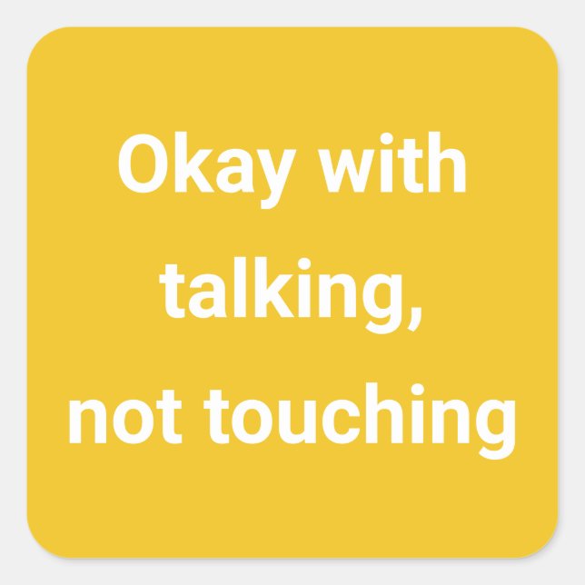 Sticker Carré Covid Social Distances Couleur Codé Jaune (Devant)