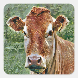 Sticker Carré COW Cute