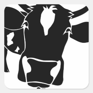 Sticker Carré cow vache cattle fleckvieh milk cowboy plus farmer