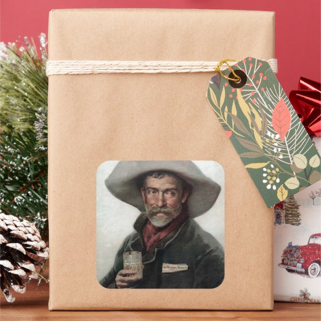 Sticker Carré Cowboy espagnol Ranchero dans le Vieux-Ouest Saloo (vacances)