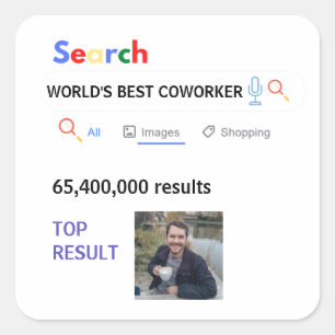 Sticker Carré Coworker PHOTO Cadeaux Boss Infirmière Enseignant