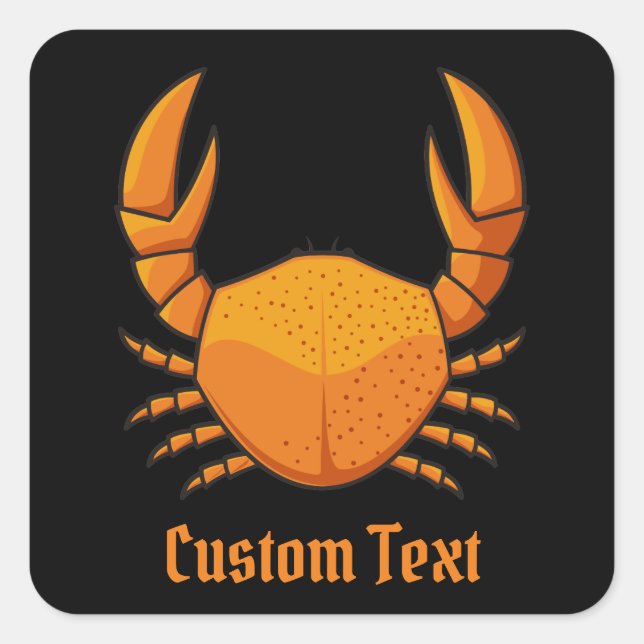 Sticker Carré Crab orange (Devant)