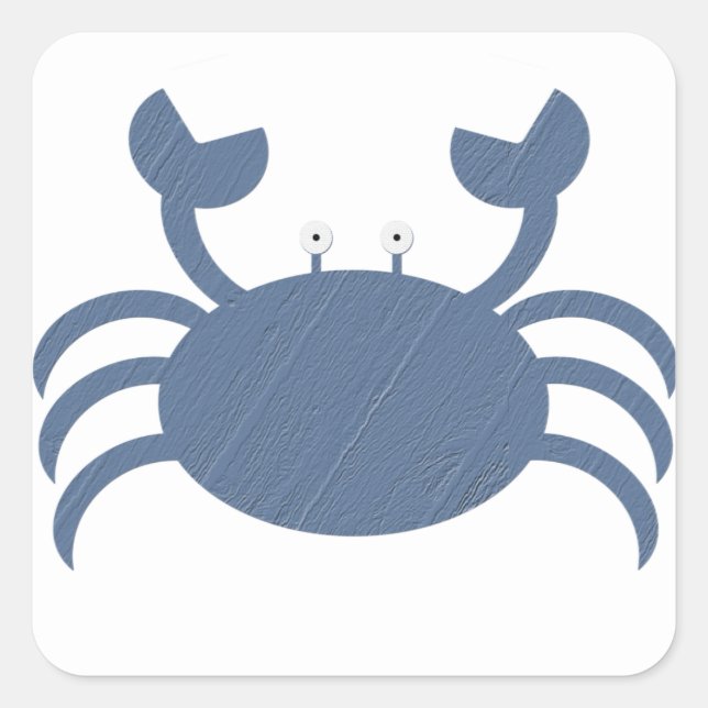 Sticker Carré Crabe bleu (Devant)