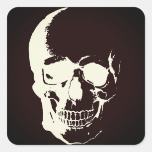 Sticker Carré Crâne