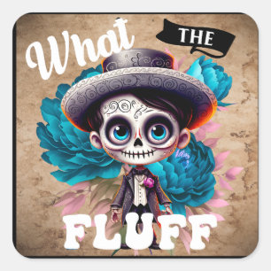 Sticker Carré Crâne à sucre mou