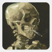Crâne avec cigarette par Van Gogh