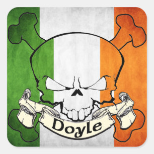 Sticker Carré Crâne d'Irlandais de Doyle