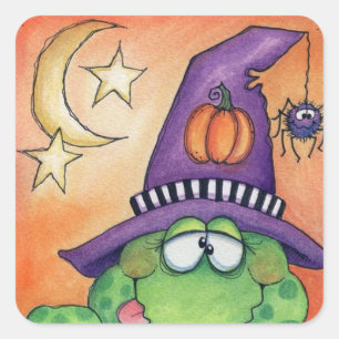 Sticker Carré Crapaud de Halloween