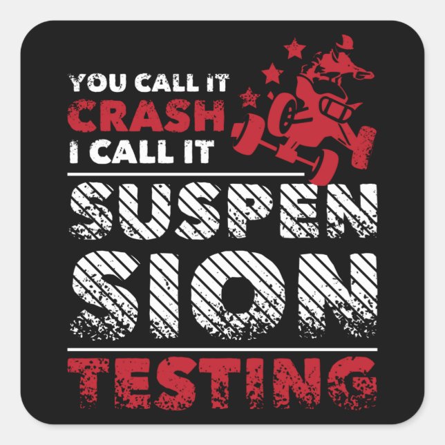 Sticker Carré Crash ATV Quad (Devant)