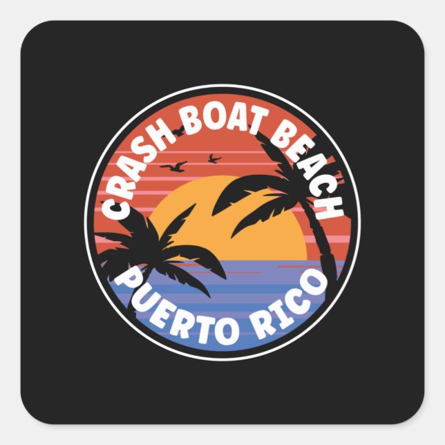 Sticker Carré Crash Boat Beach Porto Rico Sunrise (Devant)