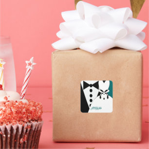 Sticker Carré Cravate noire