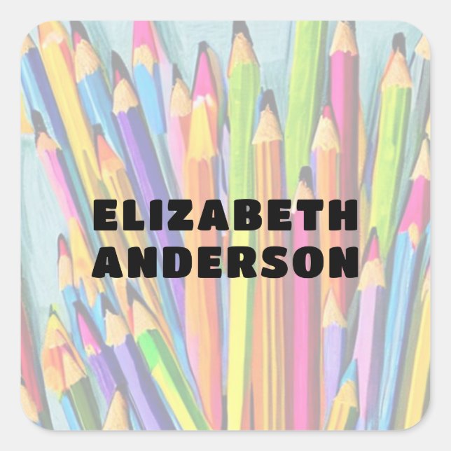 Sticker Carré Crayons (Devant)