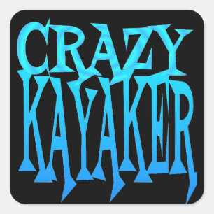 Sticker Carré Crazy Kayaker