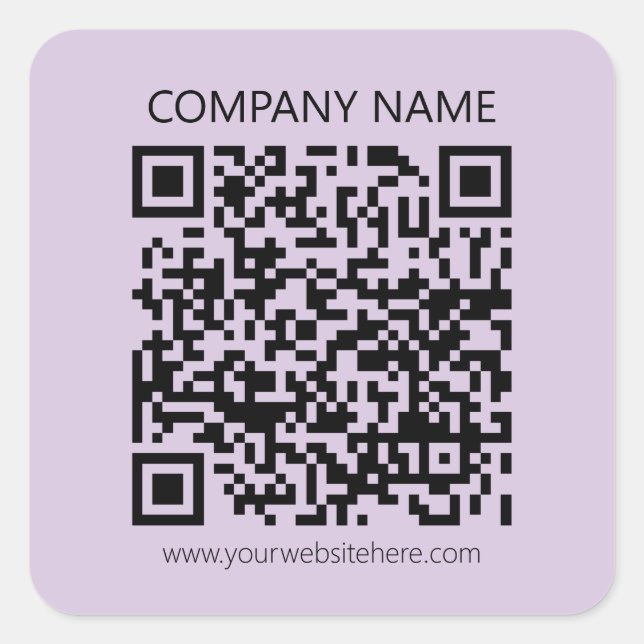 Sticker Carré Create a QR Code | Pale Lavender Violet (Devant)