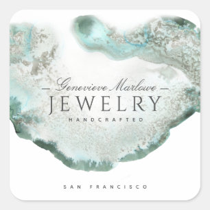 Sticker Carré Créateur de bijoux Agate Vert