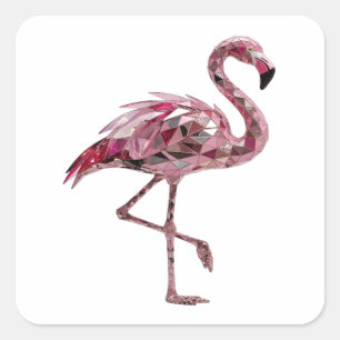 Sticker Carré Création d'autocollant FLAMINGO rose tendance