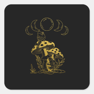 Sticker Carré Création de champignons Aesthetic Goblincore et Co