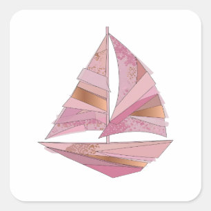 Sticker Carré Création décalcomanie originale BATEAU À VOILE ROS
