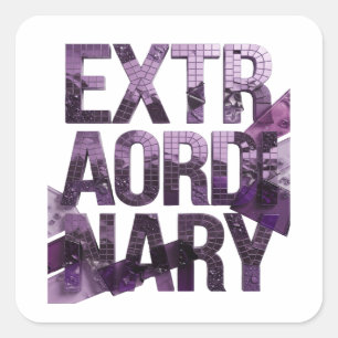Sticker Carré Création EXTRAORDINAIRE d'autocollant Violet Cool