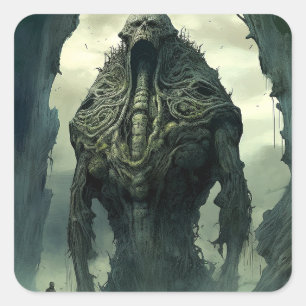Sticker Carré Créature Alien Sci-fi Horreur Art