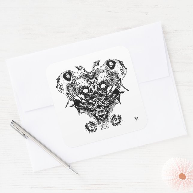 Sticker Carré Créature (visage comme imaginaire) (Enveloppe)