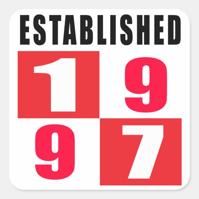 Sticker Carré Créé en 1997 (Devant)