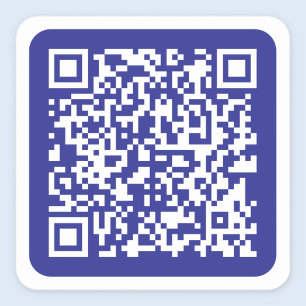Sticker Carré Créer un code QR analysable Bleu foncé modifiabl