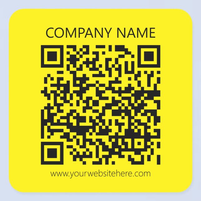 Sticker Carré Créer un code QR | Facilement visible jaune vif no (Créateur téléchargé)