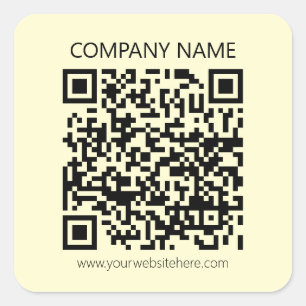 Sticker Carré Créer un code QR Jaune pâle