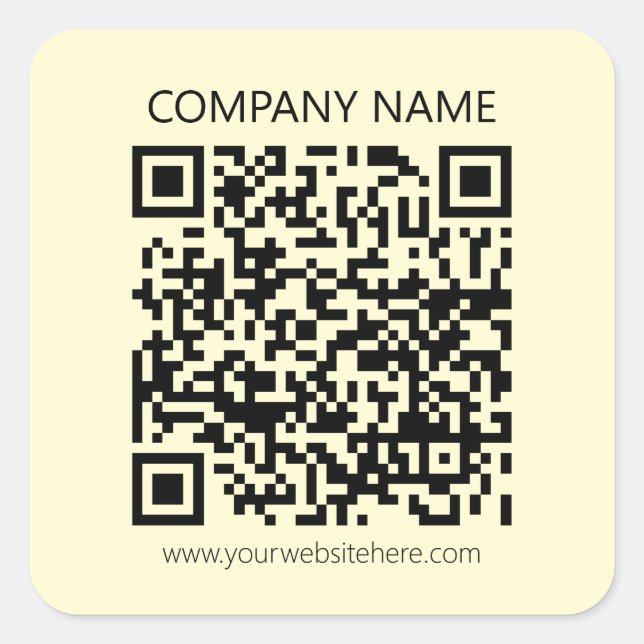 Sticker Carré Créer un code QR | Jaune pâle (Devant)