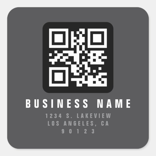 Sticker Carré Créer un code QR scannable | Adresse de retour mod (Devant)