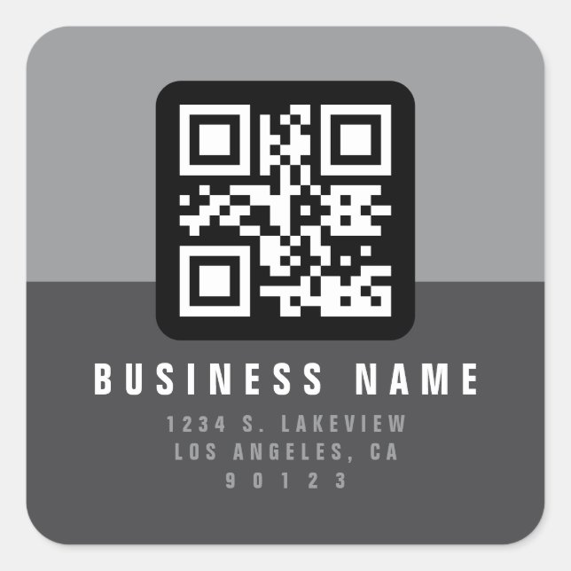 Sticker Carré Créer un code QR scannable | Adresse de retour mod (Devant)