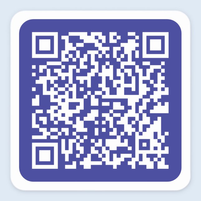 Sticker Carré Créer un code QR scannable | Bleu foncé modifiable (Créateur téléchargé)