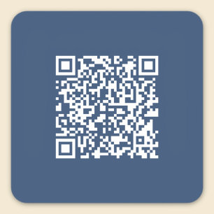 Sticker Carré Créer un code QR scannable Bleu marine délavé