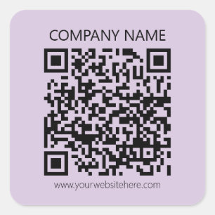 Sticker Carré Créer un code QR   Violet lavande pâle