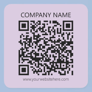 Sticker Carré Créer un code QR Violet lavande pâle