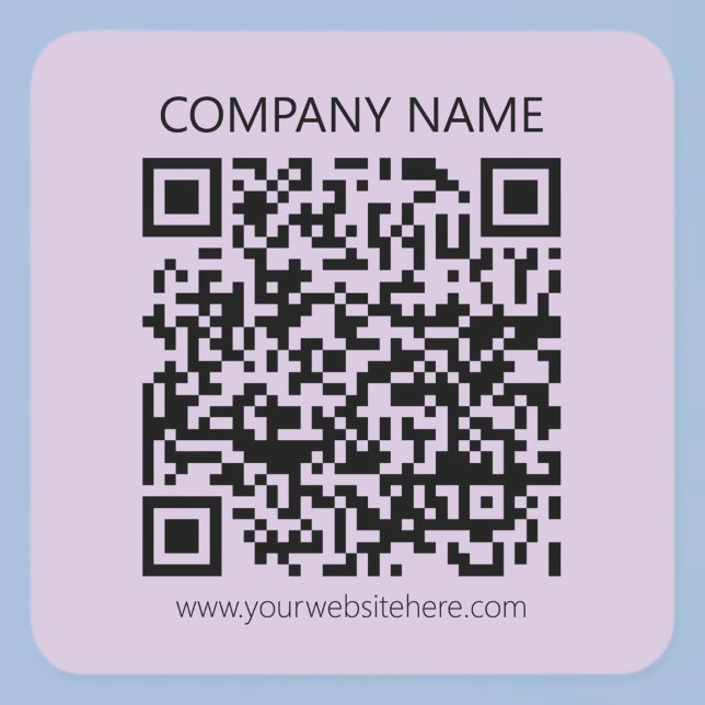 Sticker Carré Créer un code QR | Violet lavande pâle (Créateur téléchargé)